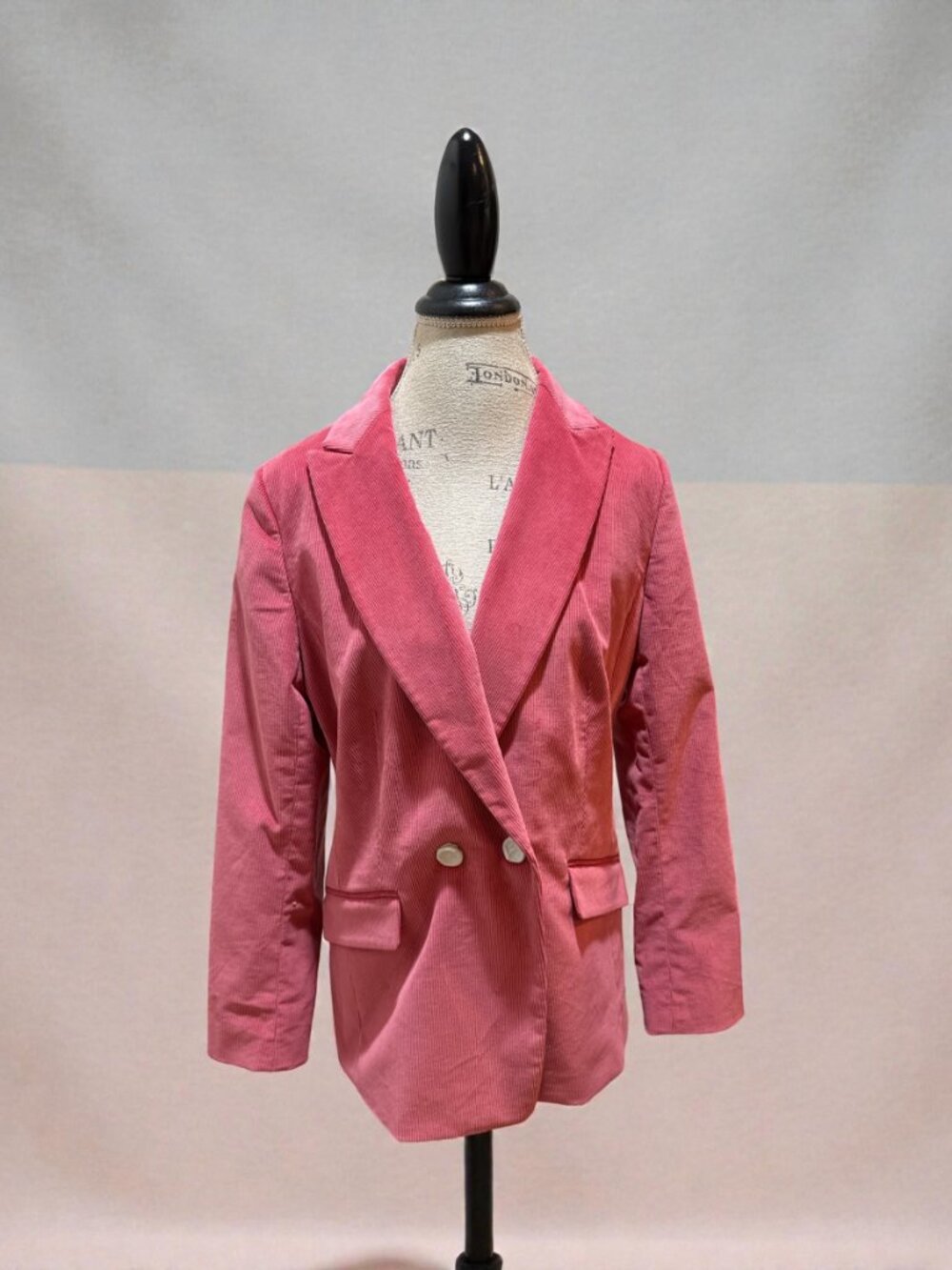 Talbots Sz 12 Dark Pink Corduroy Double Breasted Blazer Jacket NWOT - Never Worn